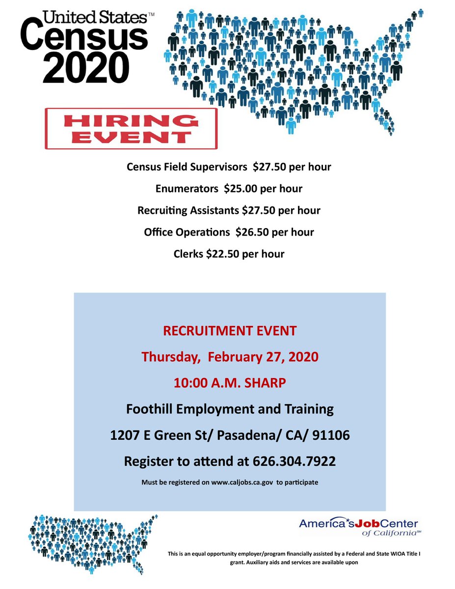 Census Recruitment Event 2020 
#Census2020 #greatpay #Censusjobs #FWDB