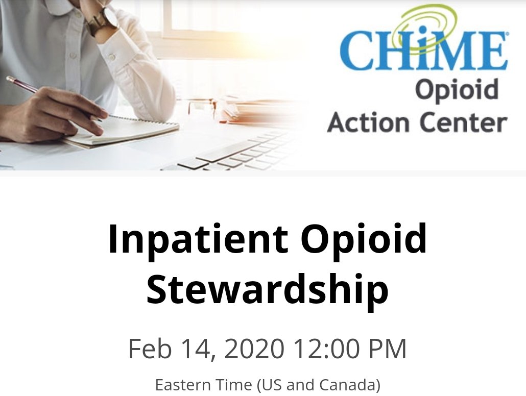 vishnu_saxena's tweet photo. Headsup:- @CIOCHIME is hosting a great webinar on #Patient #opioid stewardship- A learning from @UCSDHealth experience. Pls join & gain helpful insights for your organization in managing the #opioidcrisis #pinksocks #hcldr #DXChealth #hdpalooza #HIMSS20
https://t.co/Q0olR9r3yi https://t.co/5dJaioie22