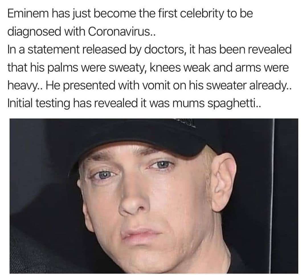 PACKAPUNCH11's tweet photo. @Eminem damn #coronavirus https://t.co/sGH2XWkpvJ