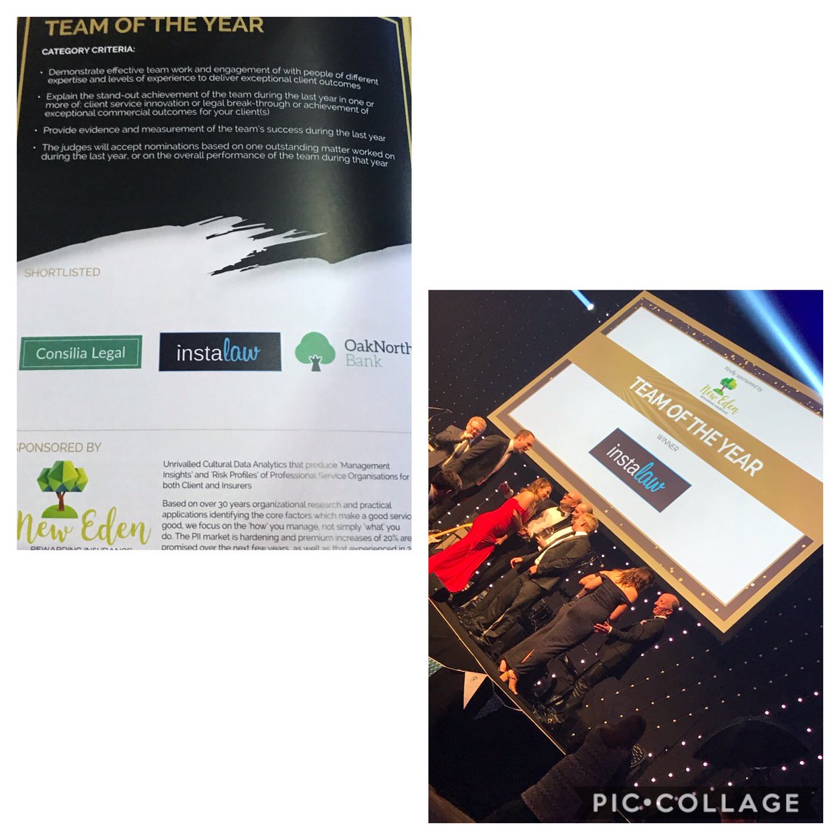 Team of the Year #MLAwards20 is .... <a href="/instalaw/">Instalaw Solicitors</a> congratulations!