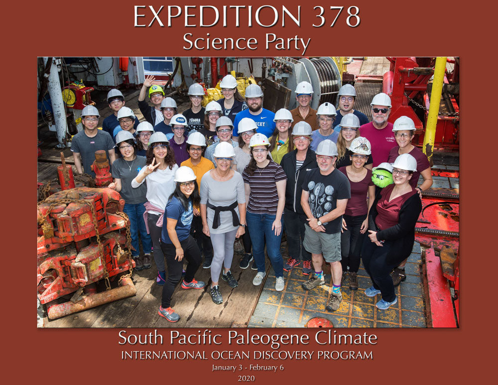 Expedition 378 scientists group photo. (Credit: Tim Fulton, IODP JRSO) [Photo ID: exp378_091]