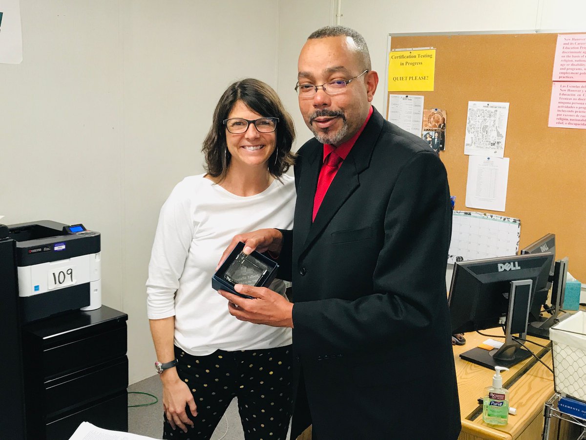 IsaacBearECHS's tweet photo. @IsaacBearECHS Staff and Students CONGRATULATE English Teacher Danielle Talbert on being named the Isaac Bear 2020-2021 Teacher of the Year! What an honor it is to have her represent BearHawk Nation!!! @NewHanoverCoSch @UNCWWatsonEd https://t.co/qPlhh16EEn