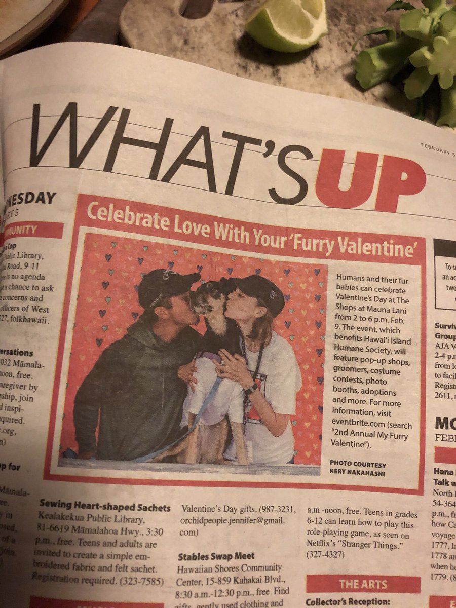 Hope to see you and your pup this Sunday at My Furry Valentine at <a href="/ShopsMaunaLani/">TheShopsatMaunaLani</a> #bigisland  #hawaii <a href="/MidWeekHawaii/">MidWeek</a>