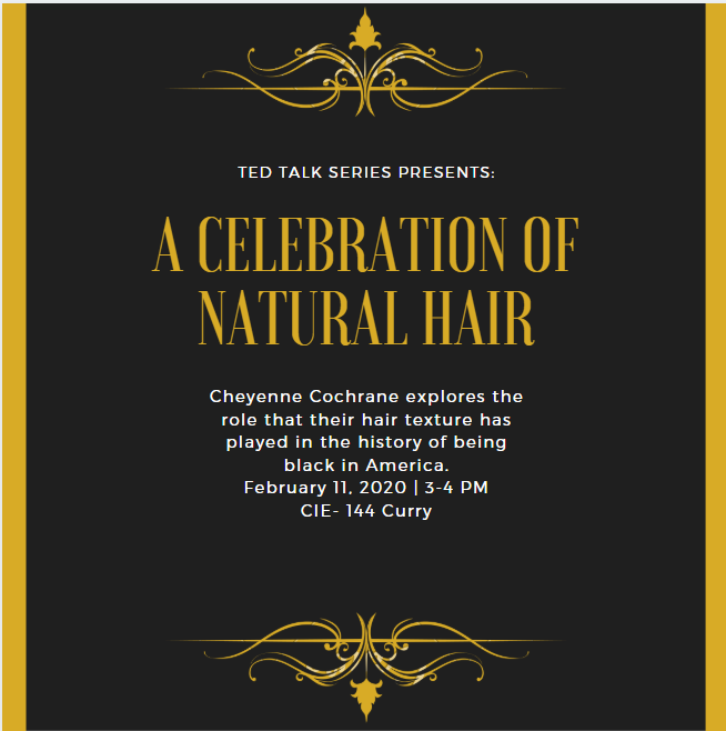 SJRCneu's tweet photo. Black History Month Talk: A Celebration of Natural Hair. What it's about: Cheyenne Cochrane explores the role that their hair texture has played in the history of being black in America Tuesday Feb 11 from 3-4pm at CIE https://t.co/dLm9Yq1giZ