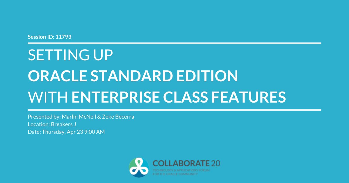 dbvisit's tweet photo. Attending #C20LV? Make sure to join @ZekeDbvisit &amp; Marlin McNeil, @YuccaGroup, at #C20LV for a session on 3rd-party software that adds additional enterprise-class features to Oracle SE including local &amp; remote #DR, secure data exchange, &amp; more.

Session: https://t.co/mXw0Th4PoK https://t.co/nBRLvrSctX