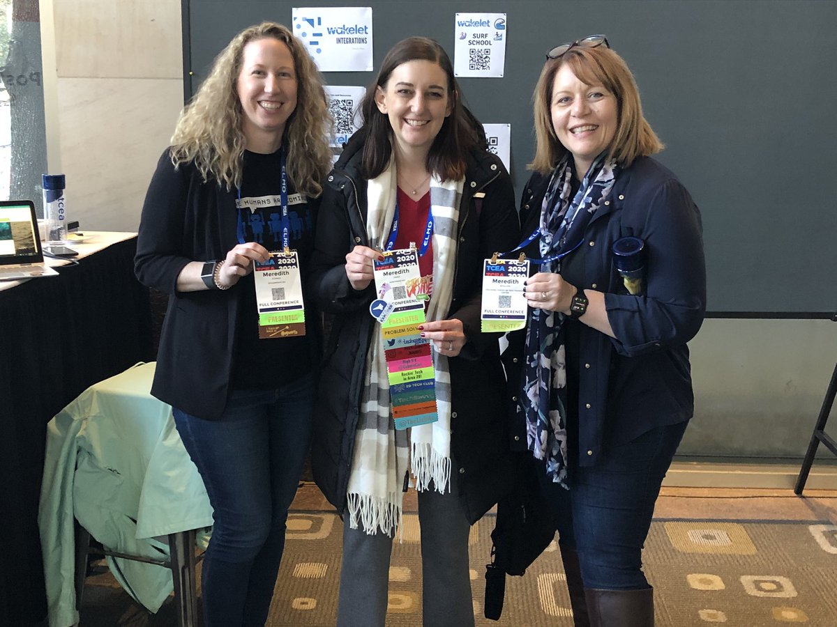 techcoachjones's tweet photo. @realtechfored, @M_Schnick, and I came together for a meeting of the Merediths! Not only is it rare to find another Meredith, but 3 with the same spelling is like a lightning strike! Thanks @TCEA for bringing us together! #MeredithstakeTCEA #TCEA2020 #Meretech https://t.co/ZBum1ZZPyb
