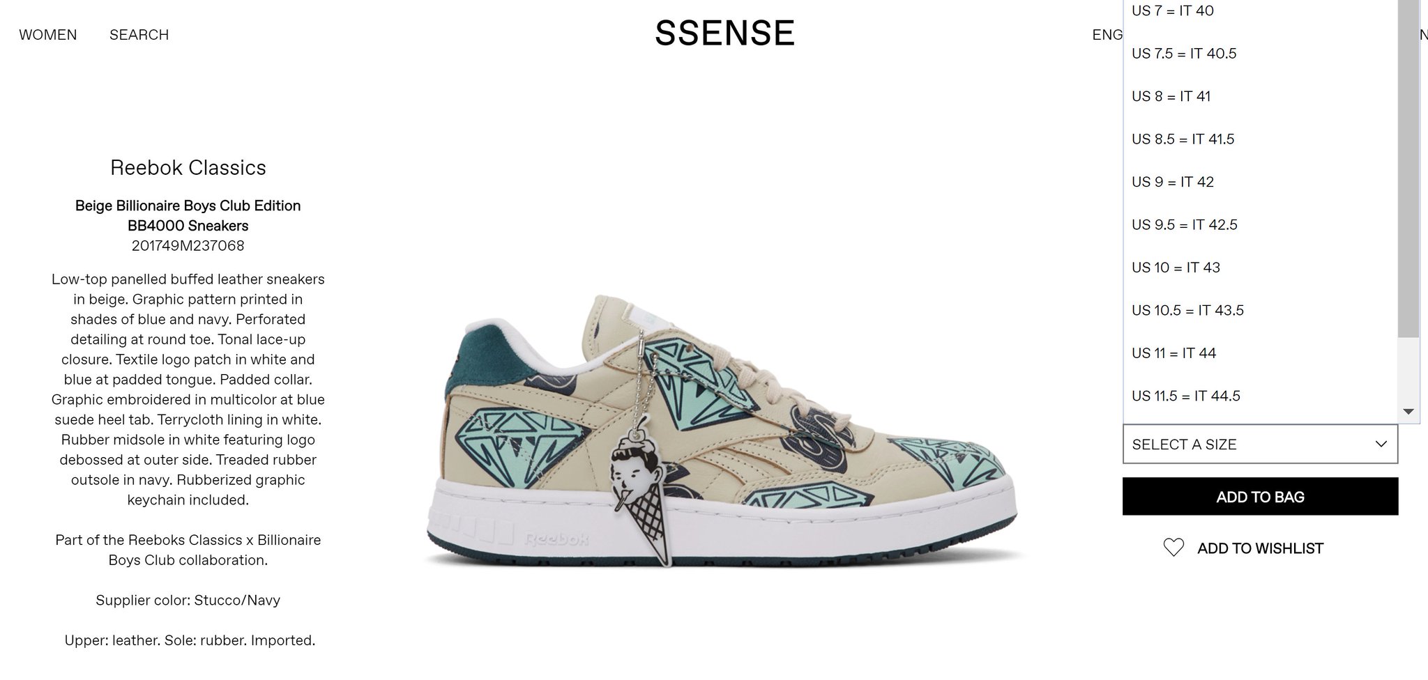 reebok x ssense