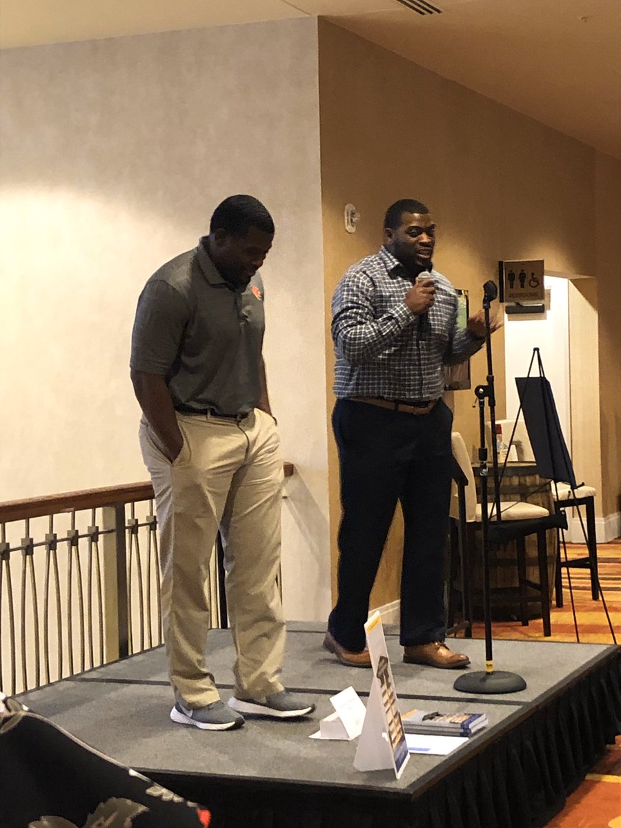 PrichardCom's tweet photo. A highlight of the @CPENews @TheGradNetwork convening was hearing from these twins who went back to college later in life and now both work as football coaches! #higheredpays #bigboldask https://t.co/UN1UqOY2AF