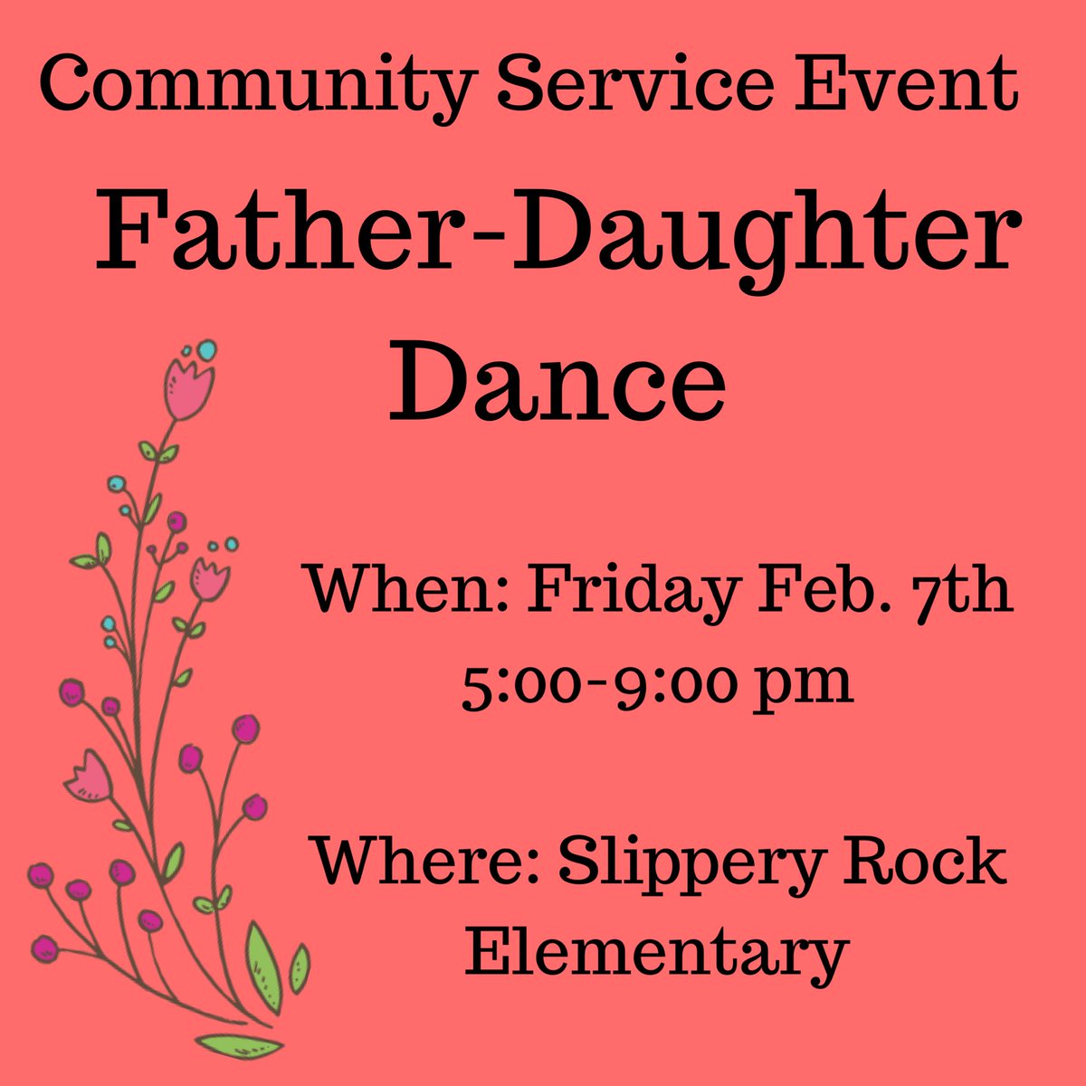 studentpsea_sru's tweet photo. Tomorrow is the Father-Daughter Dance at Slippery Rock Elementary! If you can attend make sure you have signed up on the Google Doc and refer to the email for all the information you need! https://t.co/iRZVRk9I1d