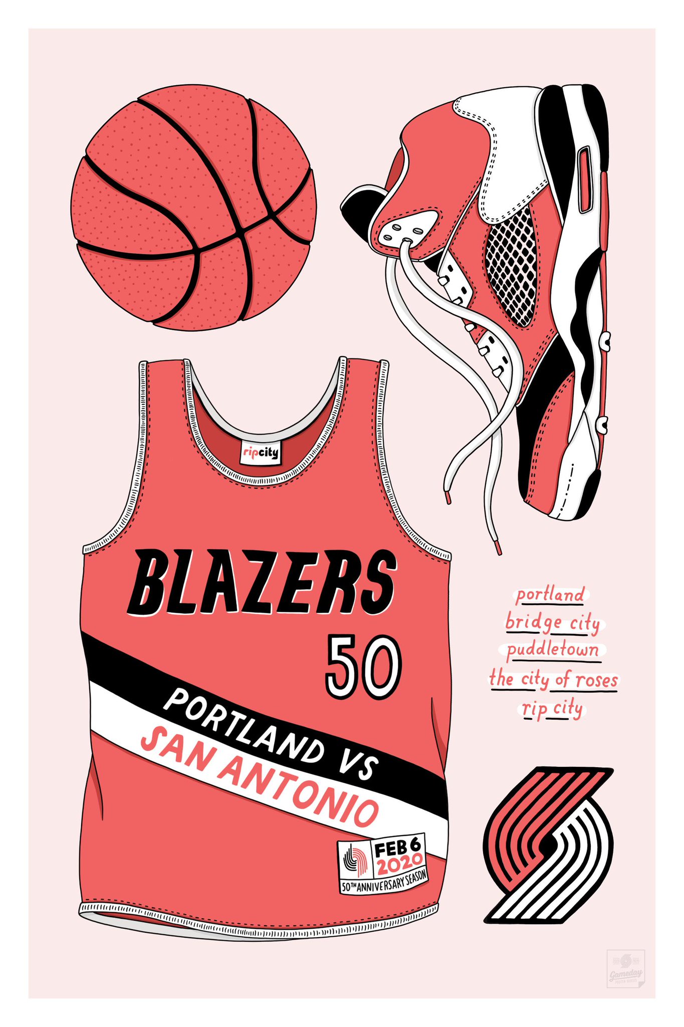 trail blazers 50th anniversary shirt