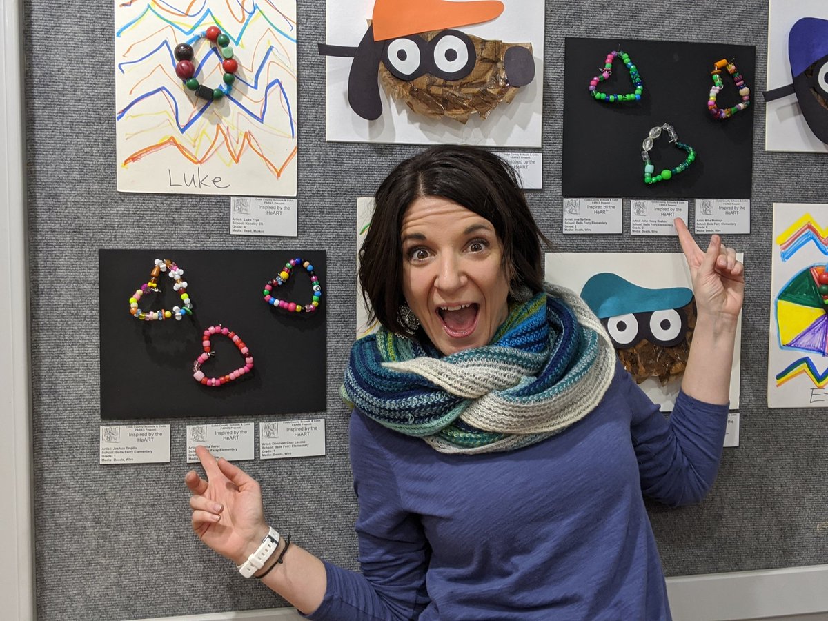 So proud to see my students' art in this exciting show! #inspiredbytheheart2020 #bellsferryartrocks.#cobbartrocks