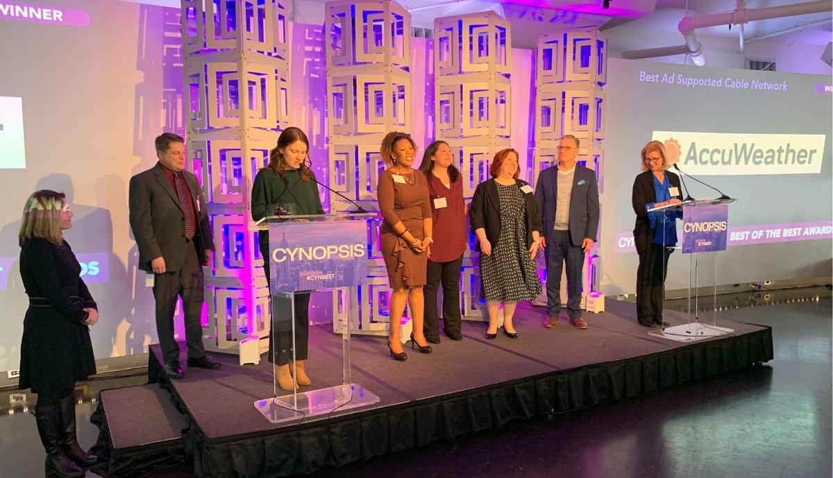 accuweather's tweet photo. Proud to announce that @AccuWeather won two cable industry awards for "Best Ad Supported Cable Network" and "Best Short Form Content" from @CynopsisMedia at the Best of the Best Awards ceremony earlier today! #cynbest https://t.co/4Zxc4nhK7U