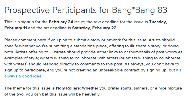 s2b2's tweet photo. The saints are marching toward our February issue, Holy Rollers! If you've got a story for us, plan to have it in to our inbox by Tuesday the 11th. https://t.co/WfPiUPBeI8 https://t.co/Z1s3Dn2Vga