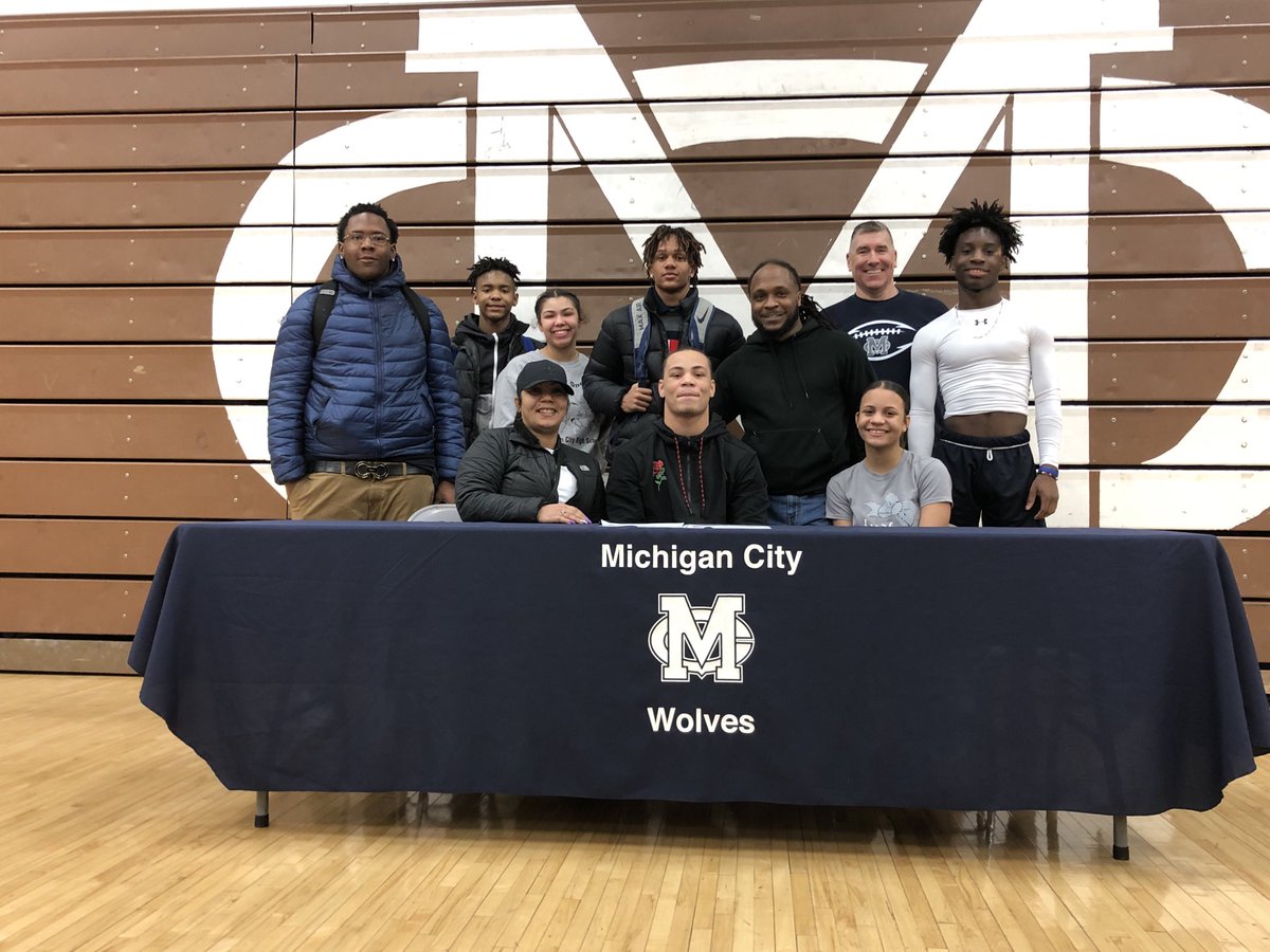 MichCityWolves's tweet photo. Nate Ware signs with Trine University! Great student, great athlete, great person! Congrats to a true CLASS ACT!! https://t.co/H7Amz7uKQb