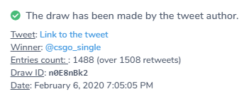 JBrunzFn's tweet photo. @TJCobain @mrtacoOG THE $450 GIVEAWAY WINNER THAT FOLLOWED ALL THE RULES WAS @csgo_single 

PLEASE CONGRATULATE HIM!! https://t.co/onXlWVb9Kl