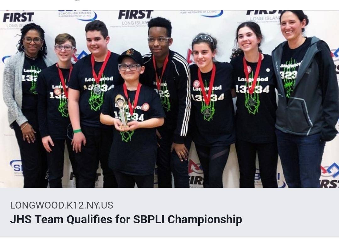 Another win for our JHS First Tech team. Congratulations to our coaches and students.