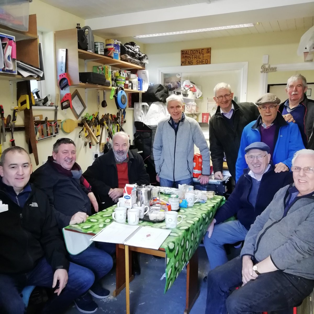 SRaytown's tweet photo. Visiting Baldoyle Men's Shed today. Great bunch of lads. #irishmensshed #buildingfriendships https://t.co/6b81barekB