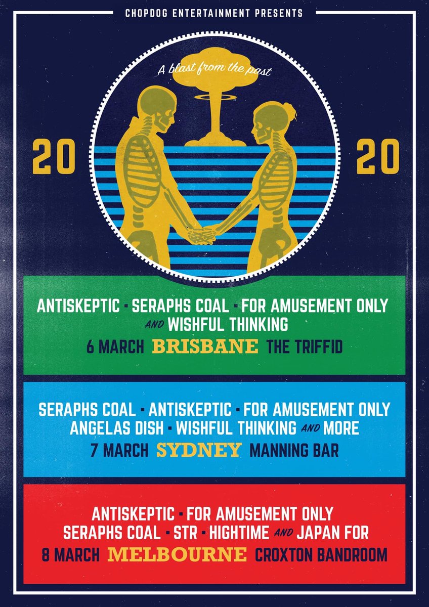 Screw the <a href="/HellaMegaTour/">Hella Mega</a> Your boys Antiskeptic, Seraphs Coal &amp; FAO are hitting up Bris/Syd/Melb this March for the ultimate punk rock party 🥳🤘🏻 Tix onsale now 👇🏻 chopdogentertainment.com.au/blastfromthepa…