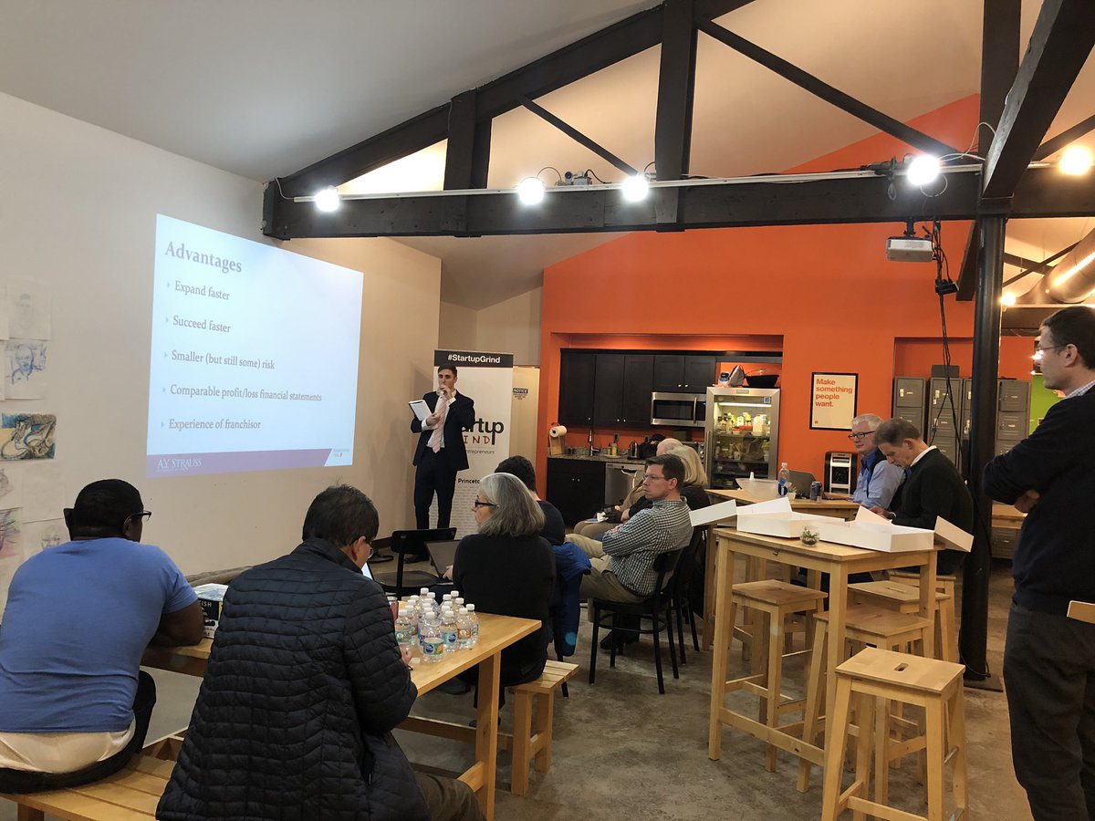 Great workshop tonight at #StartupGrind #Princeton Brett Buterick takes us through the #franchise business processes and benefits.