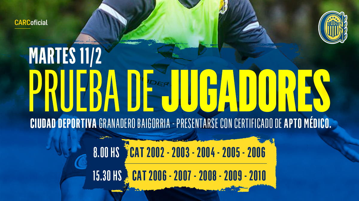 Prueba de jugadores en la región - Rosario Central