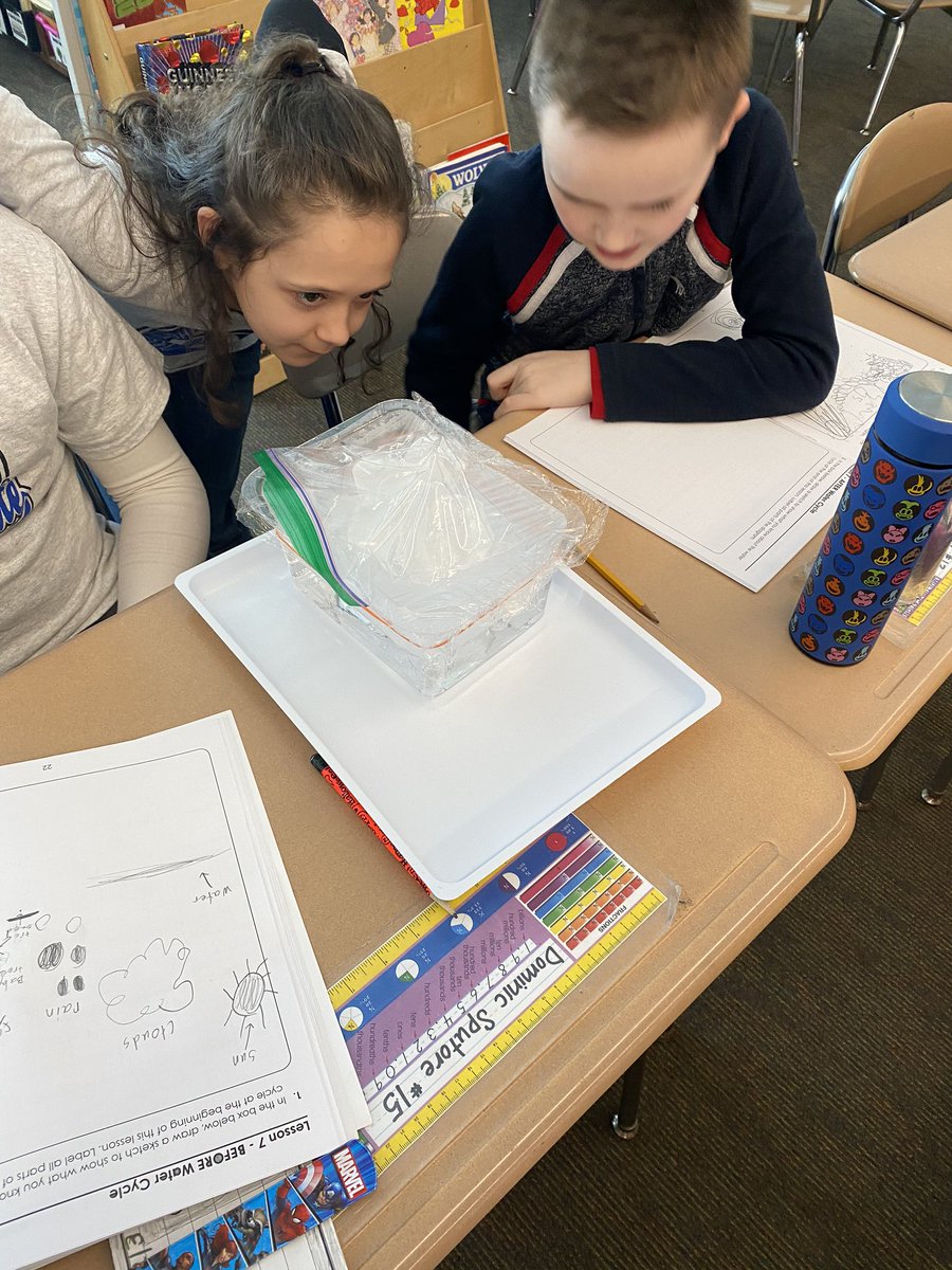 MrsBrownGrade3's tweet photo. We’ve been learning about the weather in 3rd grade. Seeing the water cycle happen before our eyes! We’ll see it in action in the form of snow tonight...enough for a snow day?!? ❄️😉 https://t.co/hMEHuLbz9f