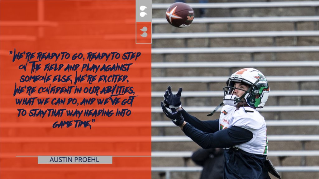 UFLSeaDragons's tweet photo. Austin Proehl is ready to get the season started Saturday.

#ForTheLoveOfFootball | #BreathingFire https://t.co/Zu3LZ1osE2