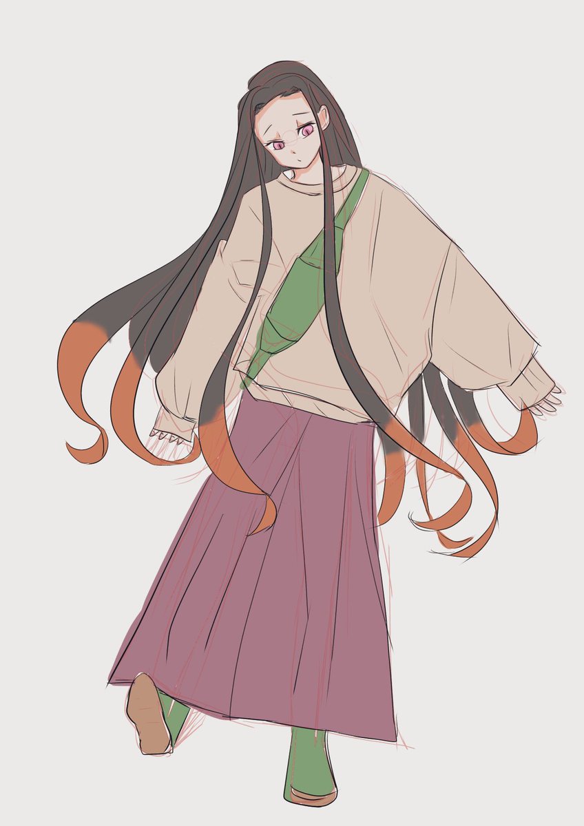 にじんこ 息抜き現代風禰豆子 鬼滅の刃 イラスト T Co Itfesgkxxq Twitter