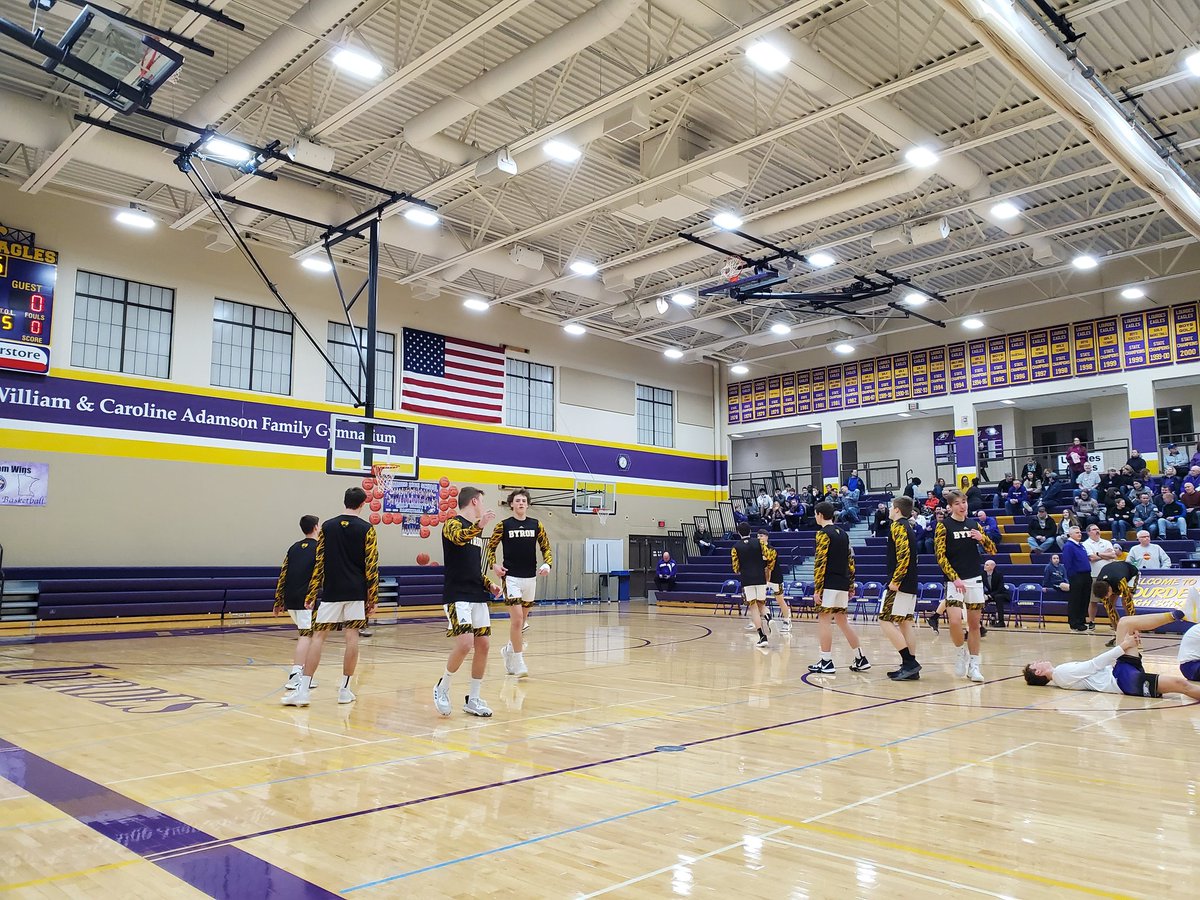 ByronActivities's tweet image. @ByronHoops pregame vs Rochester Lourdes tonight.  @byron_students in the house!