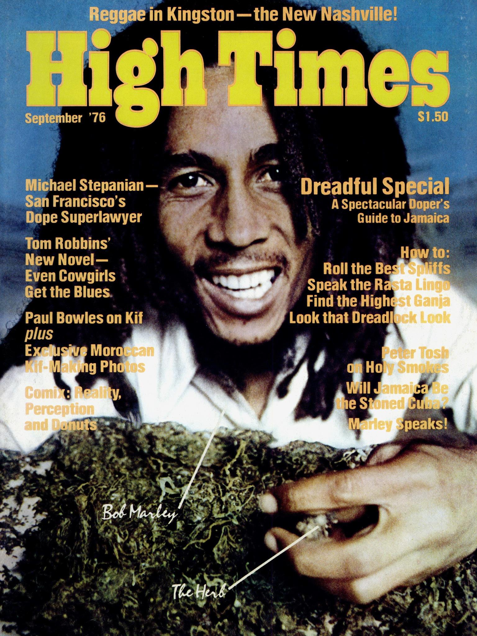 Happy Birthday to the legend - Bob Marley. High Times. September 1976. 