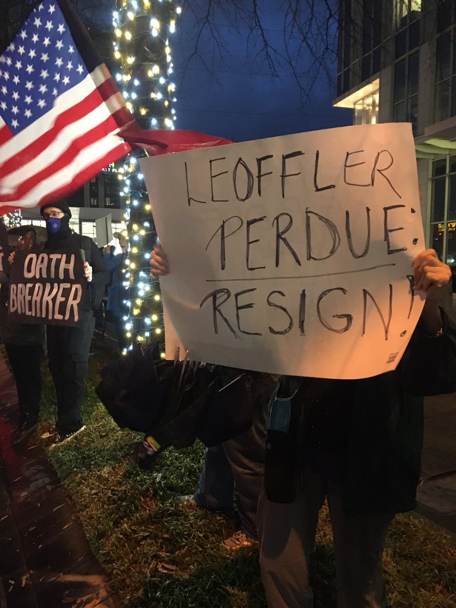 PerdueReal's tweet image. Hey @sendavidperdue and @SenatorLoeffler here’s what your constituents were doing in Atlanta the night you both violated your oath and voted to acquit Trump. #RejectTheCoverup #gapol #impeached4life