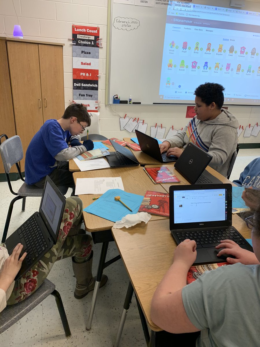 So proud of these 5th grade students working together to prove why their Superhero deserves recognition! #mlballstars #milfordsoars