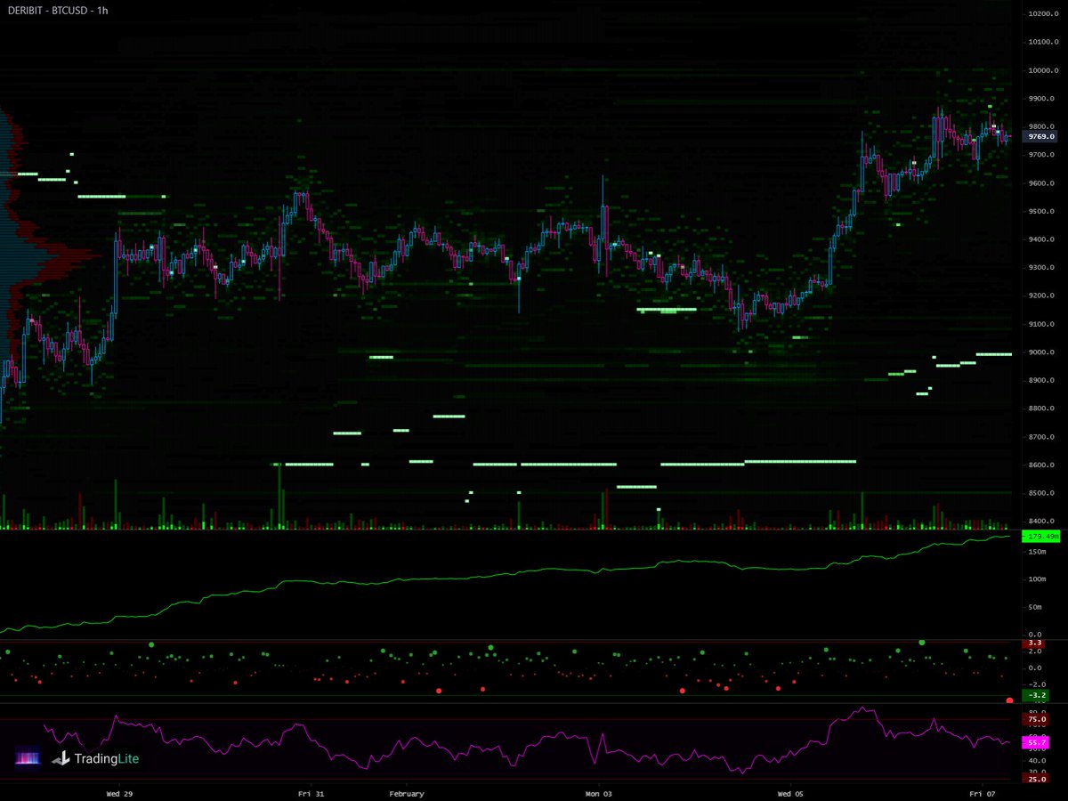 Trading platform: DERIBIT BTCUSD | Heatmap timeframe: 1h
