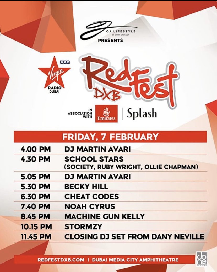 RedFestDXB's tweet image. Coming up at Day Two of #RedFestDXB!

You can still get tickets at redfestdxb.com/tickets