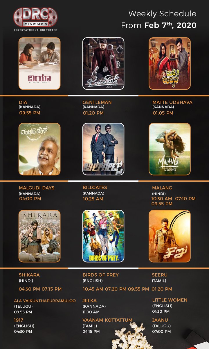 DRCCinemas's tweet photo. This week at @DRCCinemas.
#MoviesInMysuru #Movies #MoviesInMysore #MysuruMultiplex #MysoreMultiplex #DRCCinemas #DRC #Mysuru #Mysore https://t.co/v8hqOvu5C3