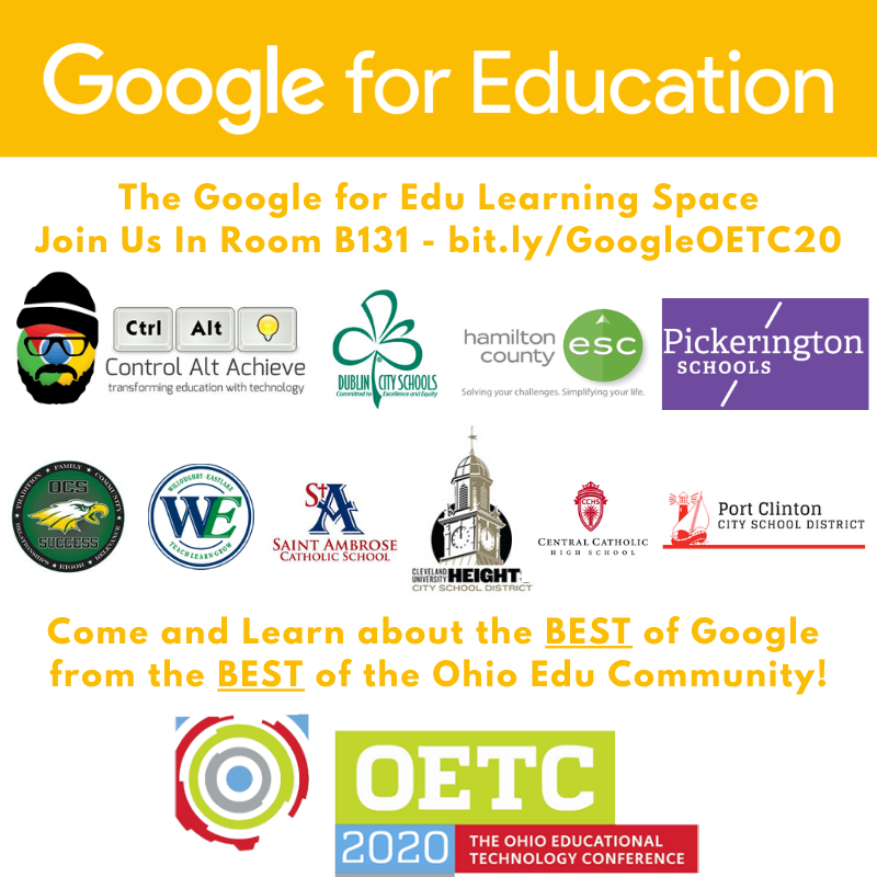 MPattersonEdu's tweet photo. One of our favorite parts of the '19 @OhioEdTech conference was our chance to feature some of #OhioEd's best in our @GoogleForEdu Learning Space (B131). We're bringing it back this year &amp; showcasing learning communities across Ohio check out sessions here: https://t.co/d8CFgiz6iN https://t.co/A3cmJxH7sD