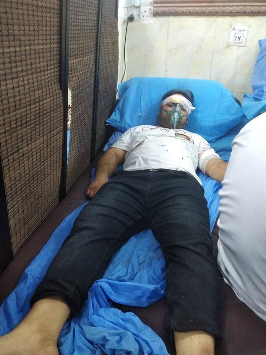 YousifHashimi's tweet photo. #IraqProtests — The activist Thaer Hadi Nasir, had a failed assassination attempt by knif stabs in #Shatra district, N. of Dhi Qar. 

#insm_iq https://t.co/TibAzq5RU9