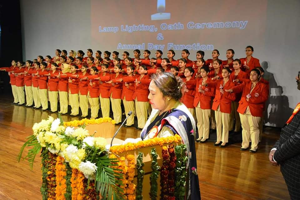SMVDCoN's tweet photo. SMVDU Katra, 04 FEB 2020. Shri Girish Chandra Murmu, Lieutenant Governor, Jammu &amp; Kashmir &amp; Chairman, SMVDSB addressed today at Shri Mata Vaishno Devi University (SMVDU), Katra, on the occasion of 4th Lamp Lighting, Oath Ceremony &amp; 3rd Annual Day of College of Nursing (SMVDCoN). https://t.co/2liEK3UN67