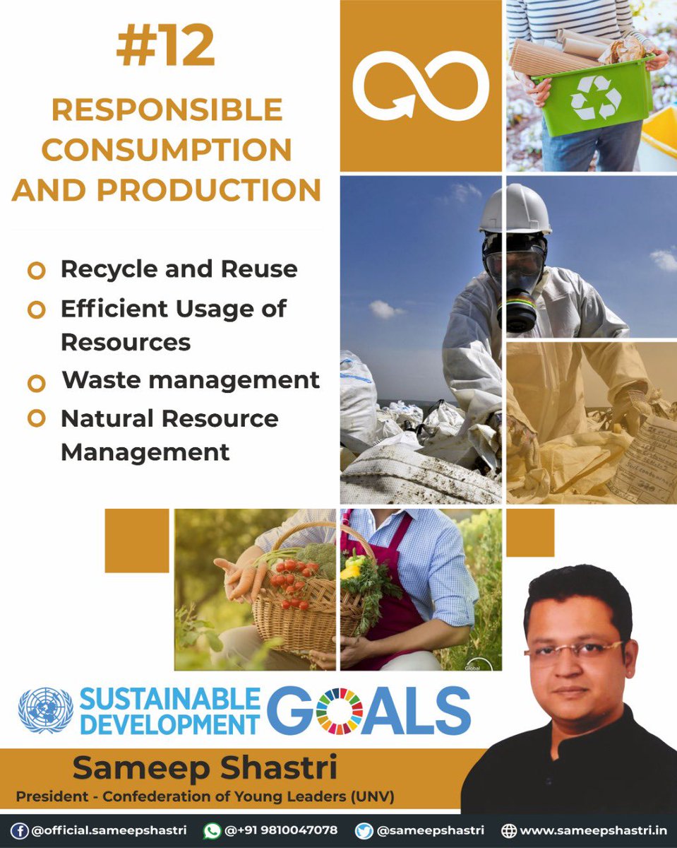 sameepshastri's tweet image. Doing more and better with less is the mantra. Responsible consumption and production are pre-requisites  for transitions
to a greener environment along with a better society economically and socially.

#SustainableDevelopmentGoal12 #ResponsibleConsumptionAndProduction