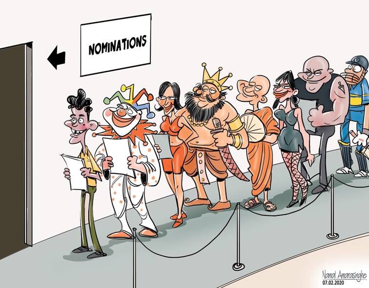 cartoonlka's tweet photo. Nomination List

Cartoon by Namal Amarasinghe 

#lka #SriLanka #GenElecSL #GeneralElection2020 https://t.co/Pw4sjCyX3Q