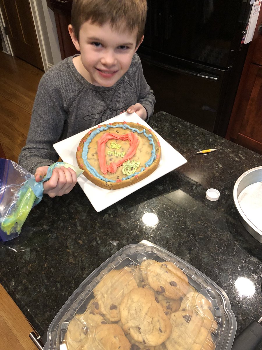 Getting my man into #RandomActsOfKindness  he not only helped make some cookies to thank the amazing custodial staff <a href="/yorkd205/">York High School</a> but he took it a step further to make a cookie cake...please note I’m happily married and not asking anyone on the custodial crew to “be mine”🤦🏼‍♀️