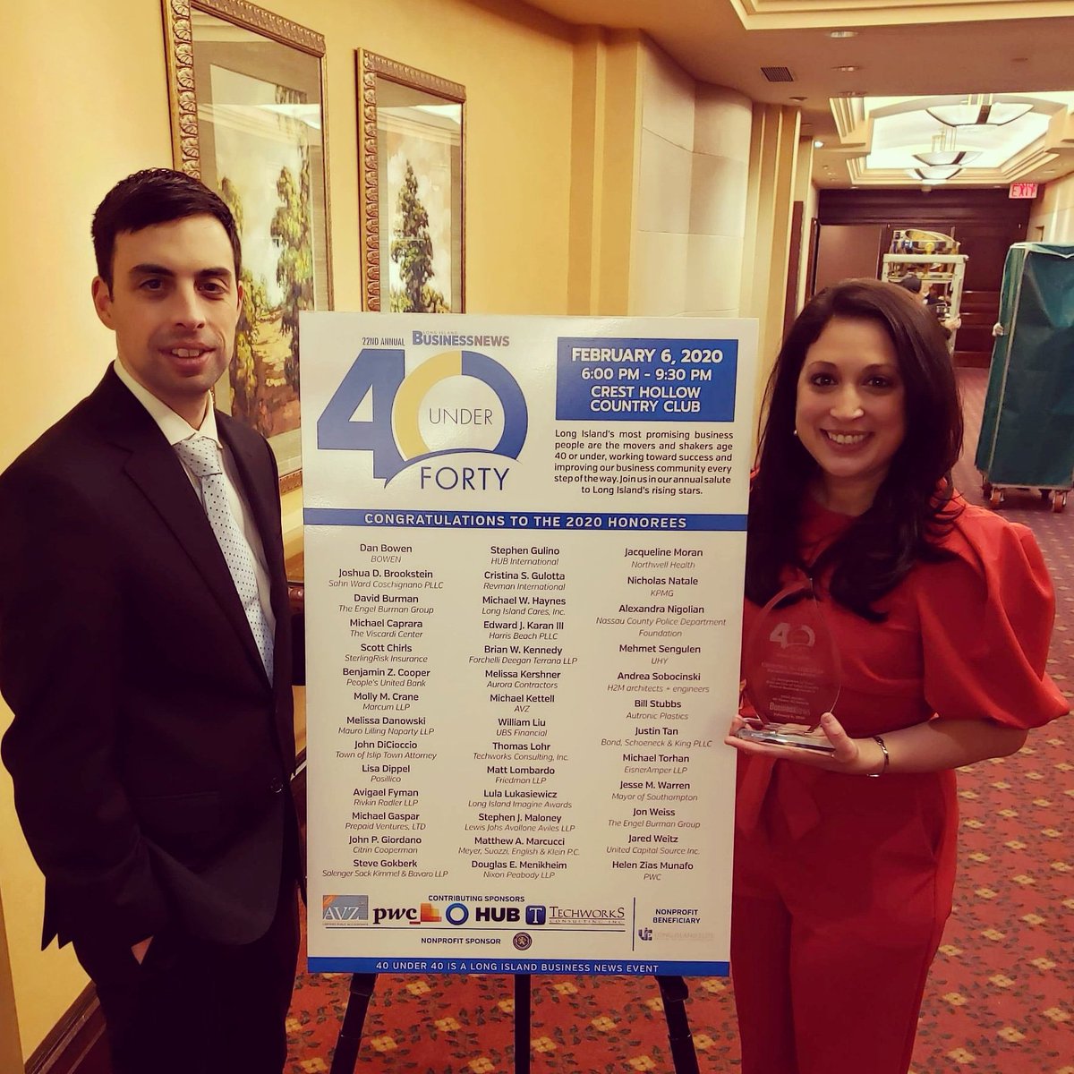 RealGabeMarques's tweet photo. Congrats to my baby sister @CristinaGulotta on receiving the @LIBusinessNews 40 under 40 award tonight- proud of you! #libn40under40 https://t.co/jLUq7kI3nC