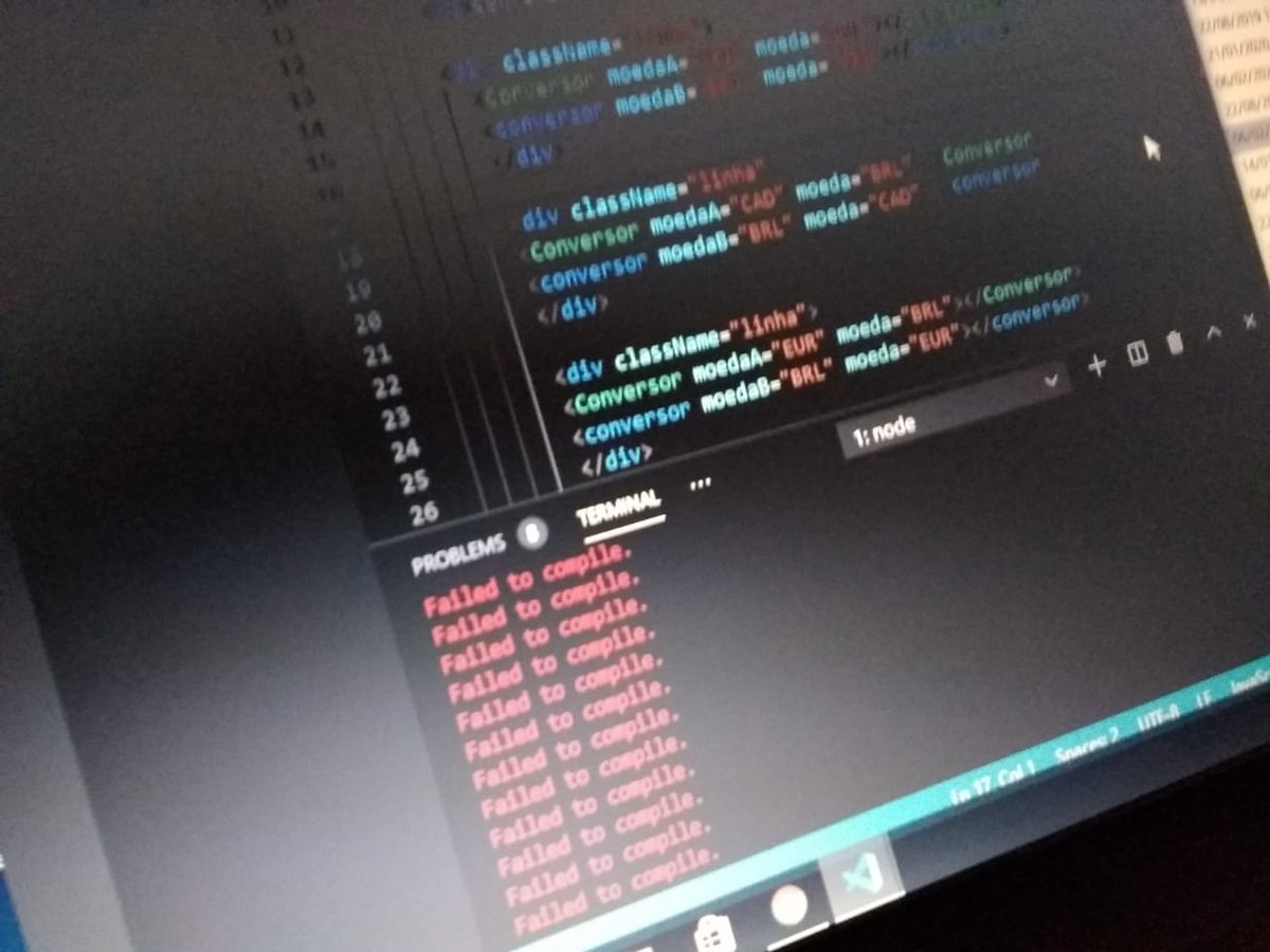 Romeniaishiyama's tweet photo. #100DaysOfCode #100DiasDeCodigo
Dia 85: Mais um exercício. Conversor de Moedas usando #reactjs. Puxei até #api! Não fosse o detalhe de não ter compilado... minha compreensão (acompanhando o vídeo do #programadorBr) foi ok.
https://t.co/mvuCBisY6b https://t.co/Rrj0j0T2el