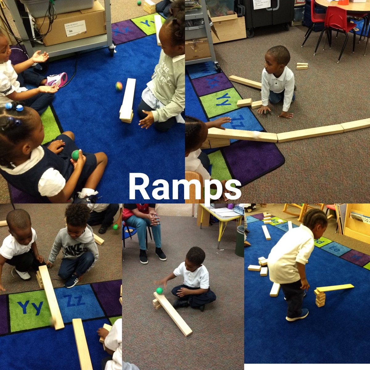 Building and testing ramps.  What happens if you build them taller? <a href="/BCECC_DAYMAC/">Teddy Bear Country</a>