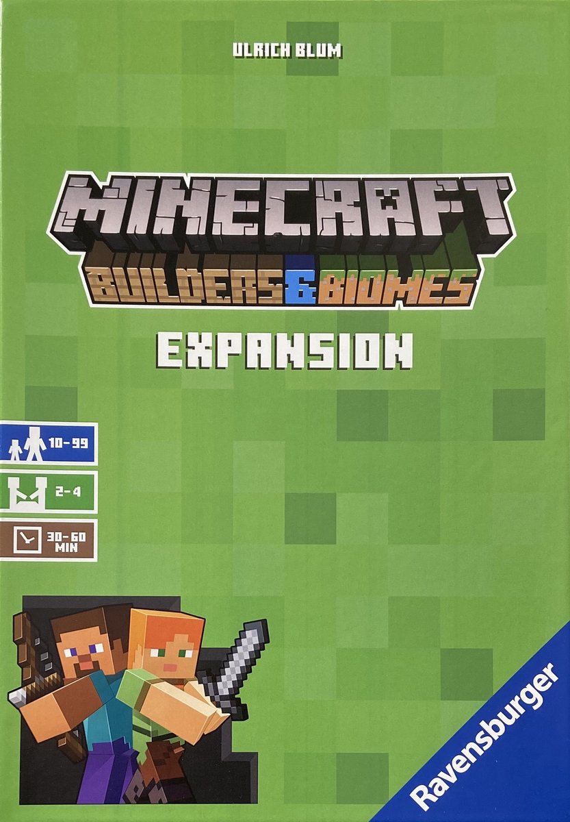 BoardGameGeek's tweet image. An expansion is coming for Minecraft: Builders &amp;amp; Biomes in 2020 from @UlrichBlum2 &amp;amp; @RavensburgerNA. Right now, all we can see is a box, but surely the insides of that box will be revealed at some point. Subscribe to the BGG game page: boardgamegeek.com/boardgameexpan…. —WEM