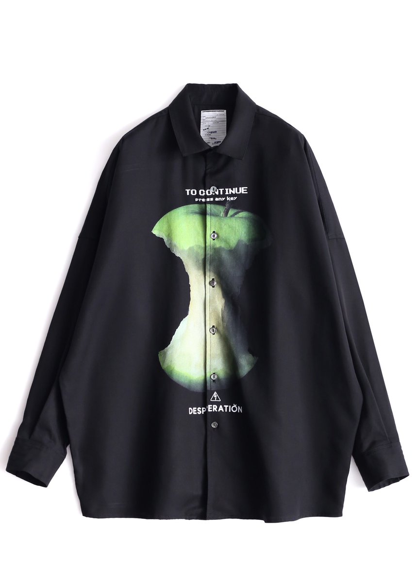 SHAREEF リンゴの芯 グラフィック 長袖シャツ SHAREEF リンゴの芯 グラフィック 長袖シャツ