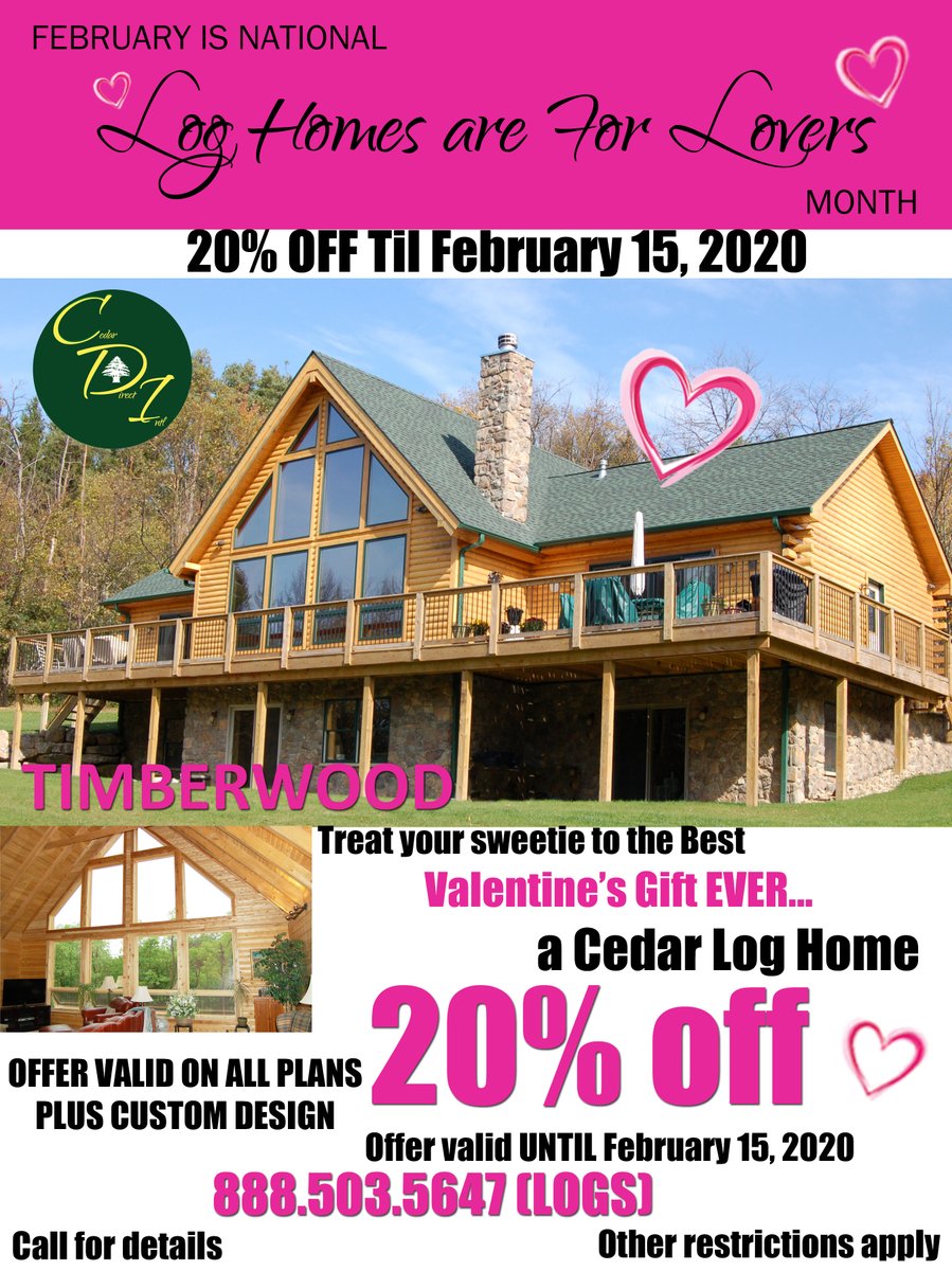 CedarDirectLogs's tweet photo. February is Log Homes are for Lovers month...check out our special! https://t.co/JoAPXGZLxH
