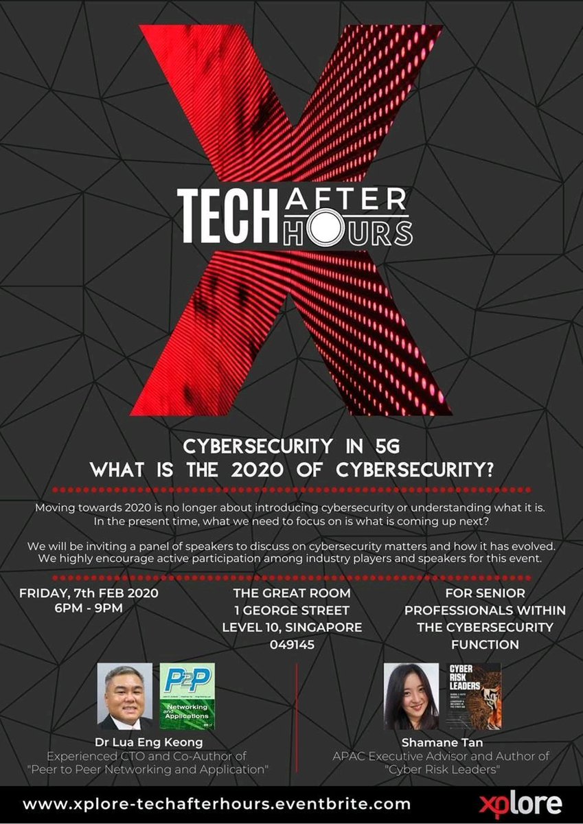 ShamaneTan's tweet photo. Excited to be back here in #Singapore! I'm on tonight at the Xplore - #TechAfterHours as one of the key speakers. Will be speaking on #Cybersecurity #Leadership in 2020 to a group of 60 industry leaders. Looking forward to this & thanks for having me Xcellink Pte Ltd! #CyberRisk https://t.co/9ugXtipQWq