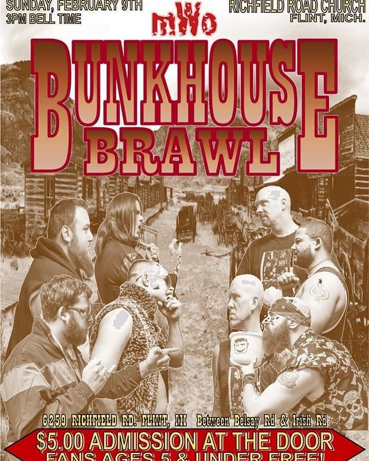 Cruzcontrol138's tweet photo. This Sunday @mwowrestling puts on the first SuperCard of the year which will include the 30 man over the top rope #BunkhouseBrawl 3pm at the Richfield Rd church in Flint MI! https://t.co/hEUq1R5qR4