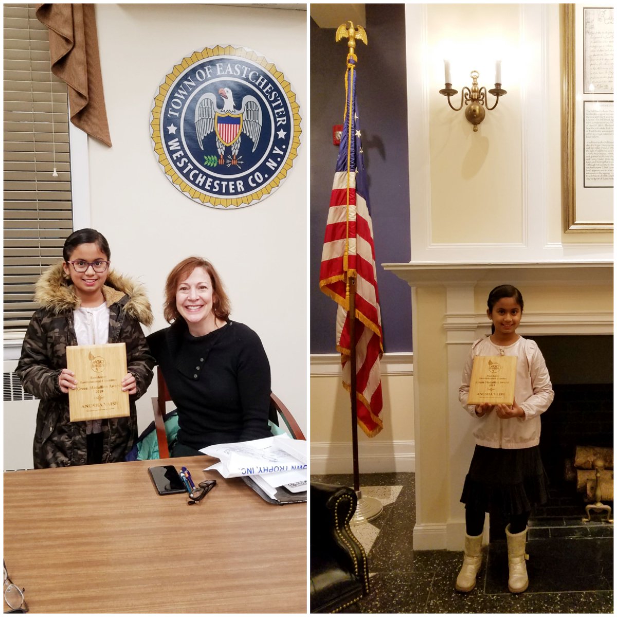 SaveInsectsA's tweet image. Receiving an award at the #Eastchester Townhall. Go Green! 
#saveinsects #livinggreenways