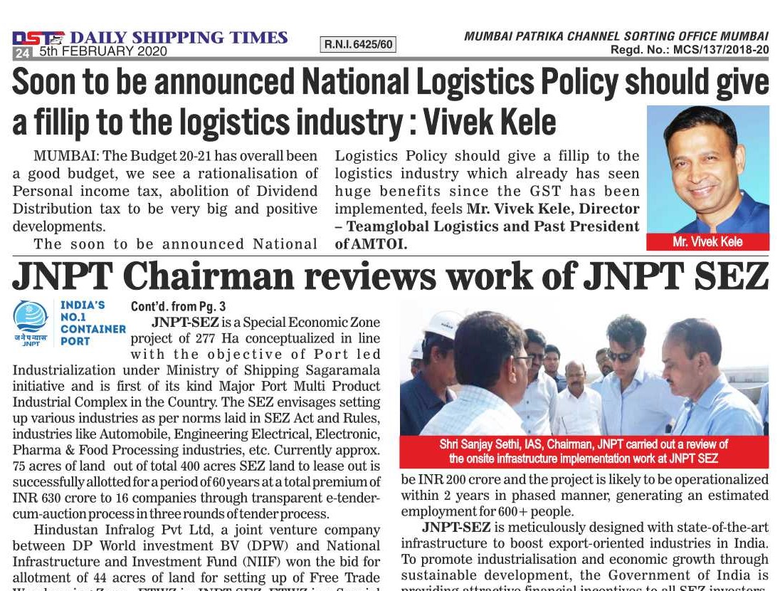 Teamglobal_Log's tweet image. We are proud to read the article by our founder, Vivek Kele in Daily Shipping Times, Mumbai Edition! Take a look at it below where he throws light on the policy which is going to be announced. 

#Teamglobal #TakingBusinessPlaces #DailyShippingTimes #Logistics #FridayFeeling